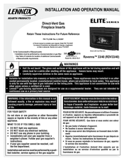 Lennox Hearth Products Rdv33 Installation And Operation Manual Pdf