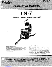 Lincoln Electric Im 267 Operating Manual Pdf Download