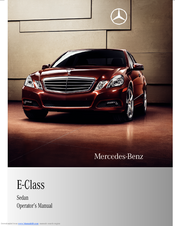 Mercedes Benz 2010 E Class Sedan Operators Manual Pdf Download