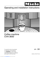 Miele CVA 3650 Manuals