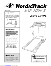 Nordictrack EXP 1000 X Manuals