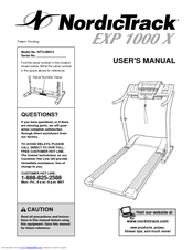 Nordictrack EXP 1000 X Manuals