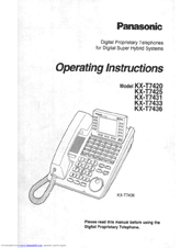 Panasonic kx t7433 инструкция