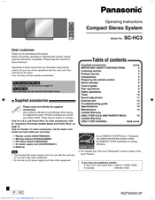 panasonic sc hc3 manual Panasonic sc-hc3 stereo system owners instruction manual reprint.