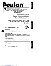 Poulan Pro 2150 Manuals Poulan Pro 2150 Manuals