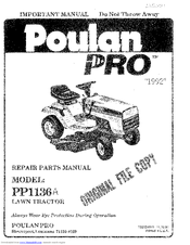 Poulan Pro PP1136A Manuals