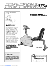 Proform 975s Recumbent Exercise Bike Manual - Exercise Poster