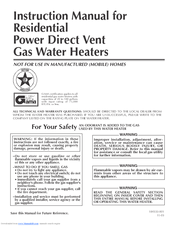 reliance water thermocouple heater heaters manuals