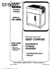 Kenmore Quiet Comfort 758 14808 Manuals