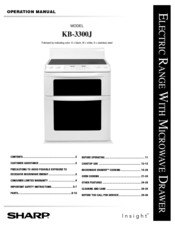 Sharp Kb3300jk Insight Range With Microwave Drawer Manuals