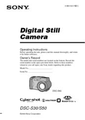 Sony Cyber Shot Dsc S30 Operating Instructions Manual Pdf Download