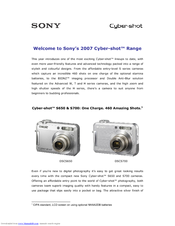 Sony Cyber Shot Dsc650 Brochure Pdf Download