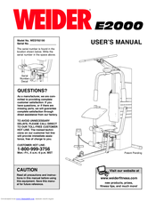 Weider E2000 Manuals