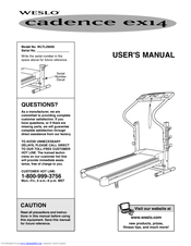 weslo cadence ex14 treadmill manual Weslo cadence ex14 manuals.