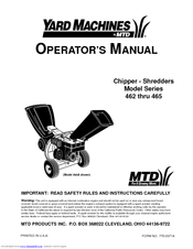Yard Machines 462 Thru 465 Operator S Manual Pdf Manualslib Yard Machines 462 Thru 465 Operator S