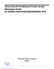 Xerox Docuprint 4050 Nps Message Manual Pdf Download Manualslib