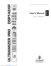 Behringer Virtualizer Pro Dsp1024p Manual