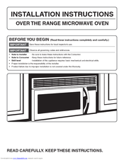 Frigidaire Fmv158fm Manuals Frigidaire Fmv158fm Installation Instructions Manual 24 Pages Over The Range Microwave Oven