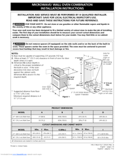 Frigidaire Pleb27m9ec 27 Microwave Electric Oven Combination Manuals Frigidaire Pleb27m9ec 27 Microwave Electric Oven Combination Installation Instructions Manual 12 Pages