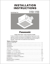 Panasonic FV-08VQ3 Manuals