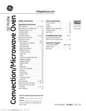 Ge Cafe Cvm1790ssss Manuals Ge Cafe Cvm1790ssss Owner S Manual 76 Pages Convection Microwave Oven