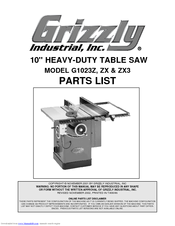 Grizzly G1023ZX Manuals