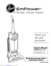 hoover vacuum upright bagless empower cleaner owner manual manuals