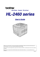 brother hl 2460 manual Brother 2460 hl b/w laser printer manuals.