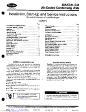 Carrier 38AK024 Manuals