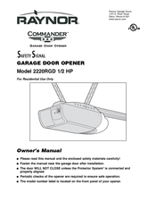 Raynor 2220rgd 1 2 Hp Owner S Manual Pdf Download