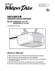 Chamberlain WD822KS 1/2 HP Manuals