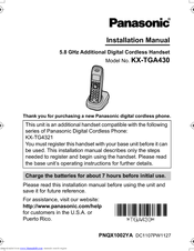 Panasonic KX-TGA430B — Cordless Extension Handset