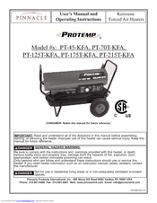 Pinnacle International Protemp PT-125T-KFA Manuals