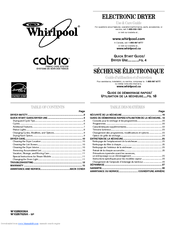 Whirlpool Cabrio Dryer Manual