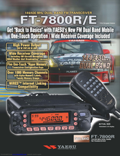 Yaesu FT-7800R Manuals