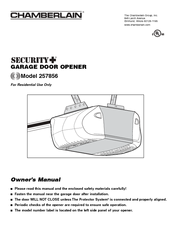 Chamberlain Security+ 257856 Manuals