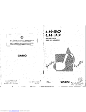 Casio Lk-30 Instruction Manual