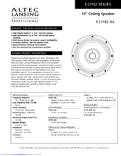Altec Lansing Cd912 8a Ceiling Speaker Manuals