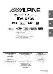 Alpine IDA-X303 - Radio / Digital Player Manuals