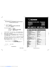 Zojirushi NP-HBC-10 Manuals