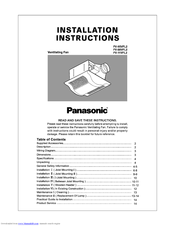 Panasonic FV-11VFL2 Manuals