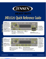 Jensen Heavy Duty JHD1620 Manuals