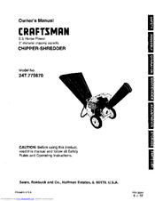 Craftsman 247 775870 Owner S Manual Pdf Craftsman 247 775870 Owner S Manual Pdf