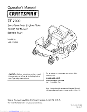 Craftsman ZT 7000 Manuals