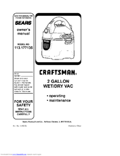 craftsman carry clean vac wet dry gal gallon owner manual manualslib manuals