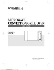 Daewoo Koc 8h4tsl Manuals Daewoo Koc 8h4tsl Owner S Manual 23 Pages Electronics Microwave Convection Grilloven