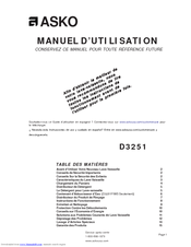 Asko D3251 Manuals