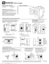 Maytag MHWZ600TK - 27-in Front Load Washer Manuals