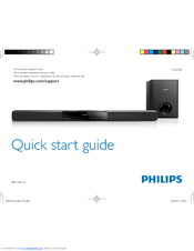 Philips Htl2101 F7 Manuals Philips Htl2101 F7 Quick Start Manual 14 Pages Soundbar Speaker