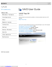 Sony Vaio Tap 20 Manual